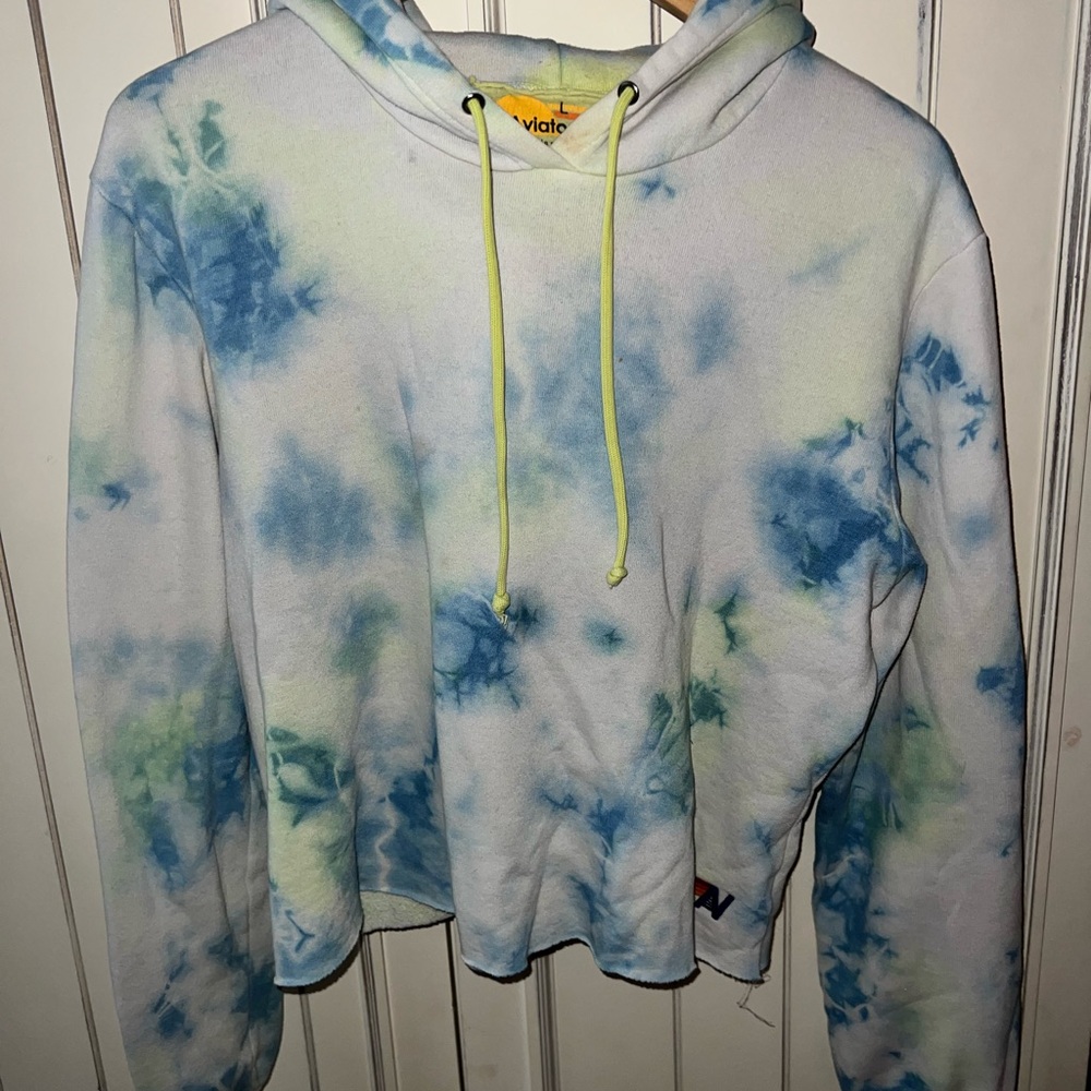 Aviator Nation Tie-Dye Cropped Hoodie
